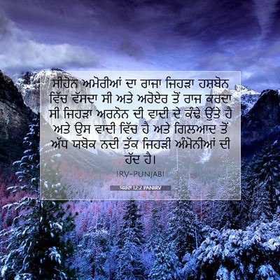 Picture 07 - ਯਸ਼ਵਾ 12:2 PANIRV - ਸੀਹੋਨ ਅਮੋਰੀਆਂ ਦਾ - Bible Verse Picture