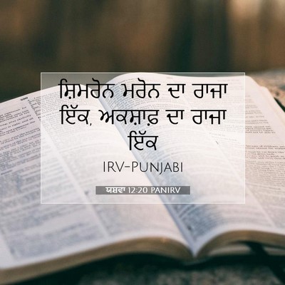 Picture 07 - ਯਸ਼ਵਾ 12:20 PANIRV - ਸ਼ਿਮਰੋਨ ਮਰੋਨ ਦਾ - Bible Verse Picture