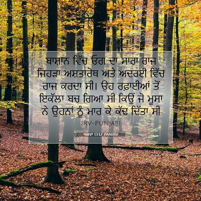 Picture 07 - ਯਸ਼ਵਾ 13:12 PANIRV - ਬਾਸ਼ਾਨ ਵਿੱਚ ਓਗ ਦਾ - Bible Verse Picture