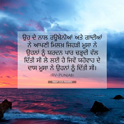Picture 07 - ਯਸ਼ਵਾ 13:8 PANIRV - ਉਹ ਦੇ ਨਾਲ ਰਊਬੇਨੀਆਂ - Bible Verse Picture