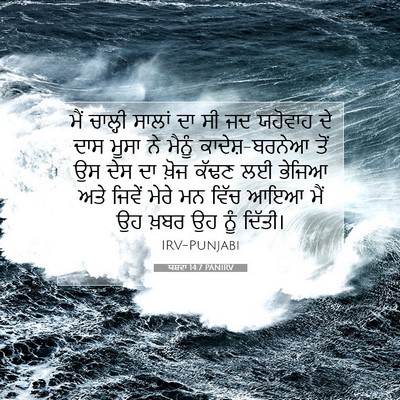 Picture 07 - ਯਸ਼ਵਾ 14:7 PANIRV - ਮੈਂ ਚਾਲ੍ਹੀ ਸਾਲਾਂ - Bible Verse Picture