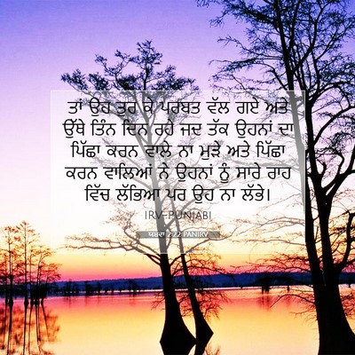 Picture 07 - ਯਸ਼ਵਾ 2:22 PANIRV - ਤਾਂ ਉਹ ਤੁਰ ਕੇ ਪਰਬਤ - Bible Verse Picture
