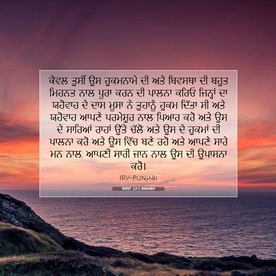 Picture 07 - ਯਸ਼ਵਾ 22:5 PANIRV - ਕੇਵਲ ਤੁਸੀਂ ਉਸ - Bible Verse Picture