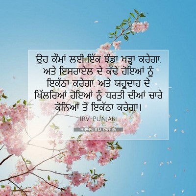 Picture 07 - ਯਸਾਯਾਹ 11:12 PANIRV - ਉਹ ਕੌਮਾਂ ਲਈ ਇੱਕ - Bible Verse Picture