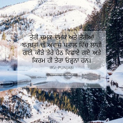 Picture 07 - ਯਸਾਯਾਹ 14:11 PANIRV - ਤੇਰੀ ਚਮਕ-ਦਮਕ ਅਤੇ - Bible Verse Picture