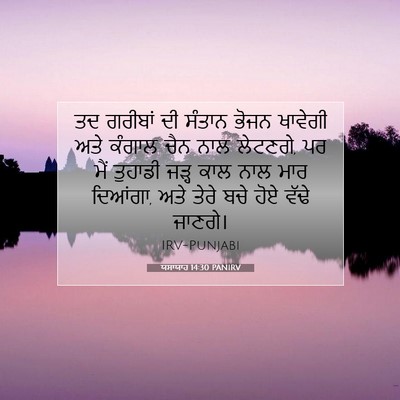Picture 07 - ਯਸਾਯਾਹ 14:30 PANIRV - ਤਦ ਗਰੀਬਾਂ ਦੀ ਸੰਤਾਨ - Bible Verse Picture