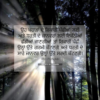 Picture 07 - ਯਸਾਯਾਹ 18:6 PANIRV - ਉਹ ਪਹਾੜਾਂ ਦੇ - Bible Verse Picture