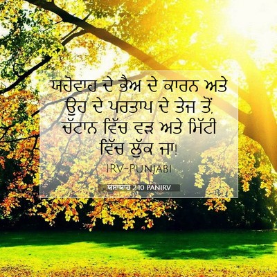 Picture 07 - ਯਸਾਯਾਹ 2:10 PANIRV - ਯਹੋਵਾਹ ਦੇ ਭੈਅ ਦੇ - Bible Verse Picture