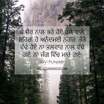 Picture 07 - ਯਸਾਯਾਹ 22:2 PANIRV - ਹੇ ਸ਼ੋਰ ਨਾਲ ਭਰੇ ਹੋਏ - Bible Verse Picture