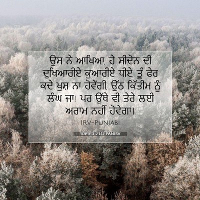 Picture 07 - ਯਸਾਯਾਹ 23:12 PANIRV - ਉਸ ਨੇ ਆਖਿਆ, ਹੇ - Bible Verse Picture