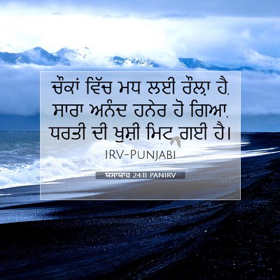Picture 07 - ਯਸਾਯਾਹ 24:11 PANIRV - ਚੌਕਾਂ ਵਿੱਚ ਮਧ ਲਈ - Bible Verse Picture