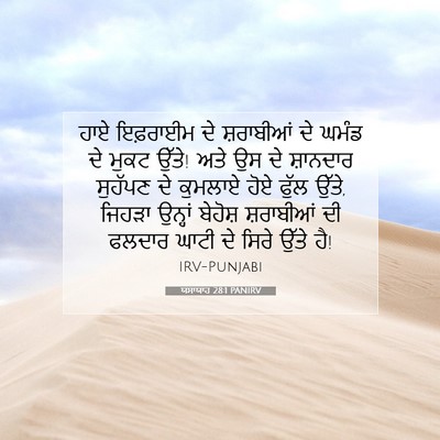 Picture 07 - ਯਸਾਯਾਹ 28:1 PANIRV - ਹਾਏ ਇਫ਼ਰਾਈਮ ਦੇ - Bible Verse Picture
