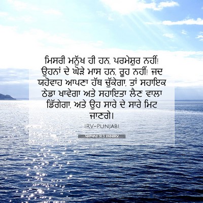 Picture 07 - ਯਸਾਯਾਹ 31:3 PANIRV - ਮਿਸਰੀ ਮਨੁੱਖ ਹੀ ਹਨ, - Bible Verse Picture