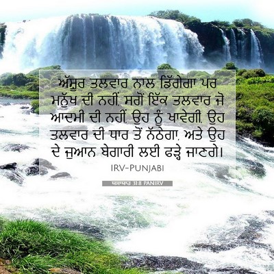 Picture 07 - ਯਸਾਯਾਹ 31:8 PANIRV - ਅੱਸ਼ੂਰ ਤਲਵਾਰ ਨਾਲ - Bible Verse Picture