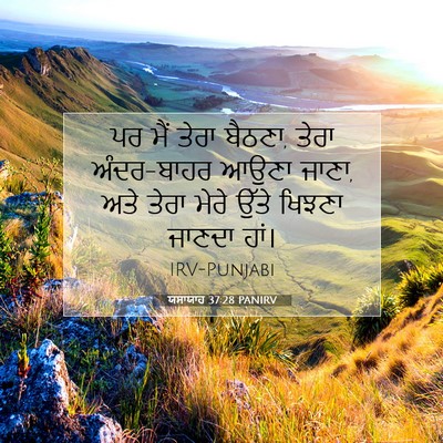 Picture 07 - ਯਸਾਯਾਹ 37:28 PANIRV - ਪਰ ਮੈਂ ਤੇਰਾ ਬੈਠਣਾ, - Bible Verse Picture