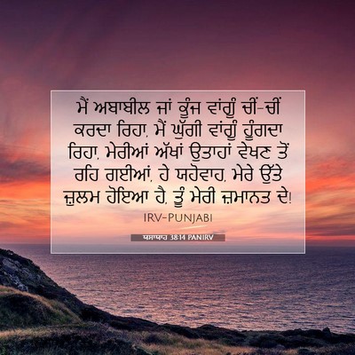 Picture 07 - ਯਸਾਯਾਹ 38:14 PANIRV - ਮੈਂ ਅਬਾਬੀਲ ਜਾਂ - Bible Verse Picture