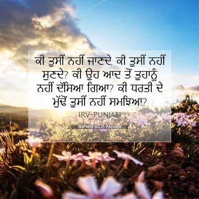 Picture 07 - ਯਸਾਯਾਹ 40:21 PANIRV - ਕੀ ਤੁਸੀਂ ਨਹੀਂ - Bible Verse Picture