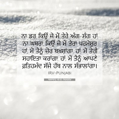 Picture 07 - ਯਸਾਯਾਹ 41:10 PANIRV - ਨਾ ਡਰ, ਕਿਉਂ ਜੋ ਮੈਂ - Bible Verse Picture