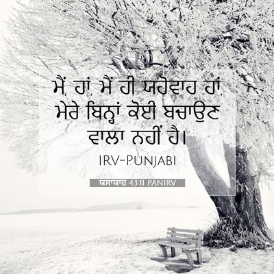 Picture 07 - ਯਸਾਯਾਹ 43:11 PANIRV - ਮੈਂ, ਹਾਂ, ਮੈਂ ਹੀ - Bible Verse Picture