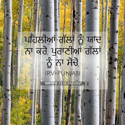 Picture 07 - ਯਸਾਯਾਹ 43:18 PANIRV - ਪਹਿਲੀਆਂ ਗੱਲਾਂ ਨੂੰ - Bible Verse Picture