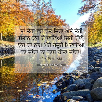 Picture 07 - ਯਸਾਯਾਹ 48:19 PANIRV - ਤਾਂ ਤੇਰਾ ਵੰਸ਼ ਰੇਤ - Bible Verse Picture