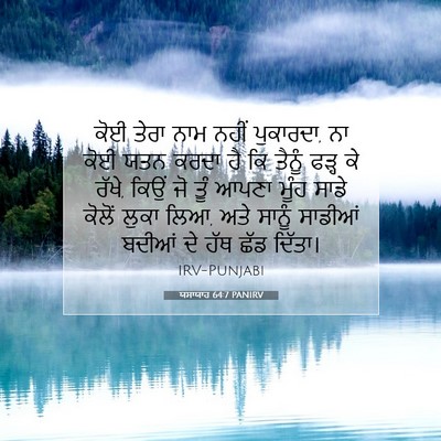 Picture 07 - ਯਸਾਯਾਹ 64:7 PANIRV - ਕੋਈ ਤੇਰਾ ਨਾਮ ਨਹੀਂ - Bible Verse Picture
