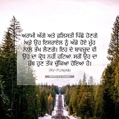 Picture 07 - ਯਸਾਯਾਹ 9:12 PANIRV - ਅਰਾਮੀ ਅੱਗੇ ਅਤੇ - Bible Verse Picture