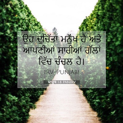 Picture 07 - ਯਾਕੂਬ 1:8 PANIRV - ਉਹ ਦੁਚਿੱਤਾ ਮਨੁੱਖ - Bible Verse Picture