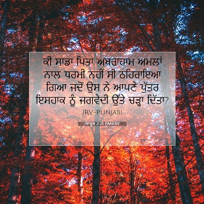 Picture 07 - ਯਾਕੂਬ 2:21 PANIRV - ਕੀ ਸਾਡਾ ਪਿਤਾ - Bible Verse Picture