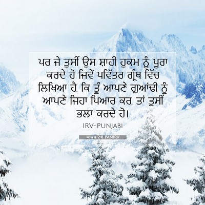 Picture 07 - ਯਾਕੂਬ 2:8 PANIRV - ਪਰ ਜੇ ਤੁਸੀਂ ਉਸ - Bible Verse Picture