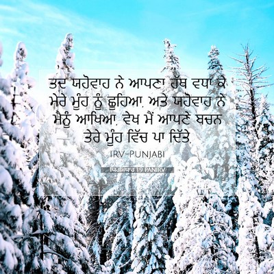 Picture 07 - ਯਿਰਮਿਯਾਹ 1:9 PANIRV - ਤਦ ਯਹੋਵਾਹ ਨੇ ਆਪਣਾ - Bible Verse Picture
