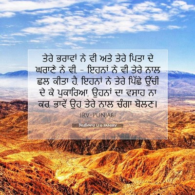 Picture 07 - ਯਿਰਮਿਯਾਹ 12:6 PANIRV - ਤੇਰੇ ਭਰਾਵਾਂ ਨੇ ਵੀ - Bible Verse Picture