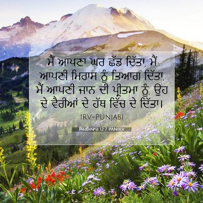 Picture 07 - ਯਿਰਮਿਯਾਹ 12:7 PANIRV - ਮੈਂ ਆਪਣਾ ਘਰ ਛੱਡ - Bible Verse Picture