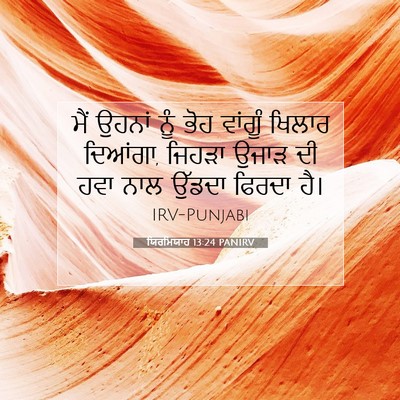 Picture 07 - ਯਿਰਮਿਯਾਹ 13:24 PANIRV - ਮੈਂ ਉਹਨਾਂ ਨੂੰ ਭੋਹ - Bible Verse Picture