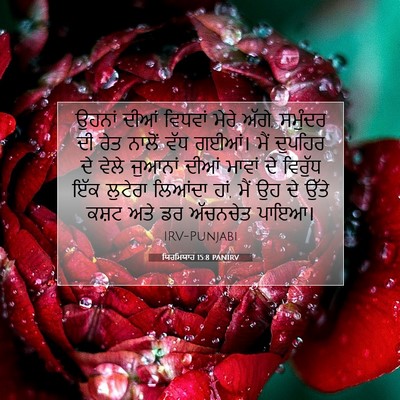 Picture 07 - ਯਿਰਮਿਯਾਹ 15:8 PANIRV - ਉਹਨਾਂ ਦੀਆਂ ਵਿਧਵਾਂ - Bible Verse Picture