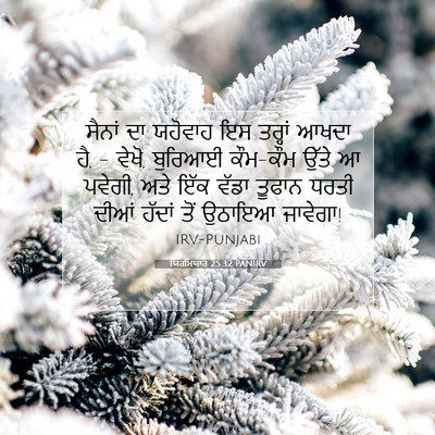Picture 07 - ਯਿਰਮਿਯਾਹ 25:32 PANIRV - ਸੈਨਾਂ ਦਾ ਯਹੋਵਾਹ ਇਸ - Bible Verse Picture