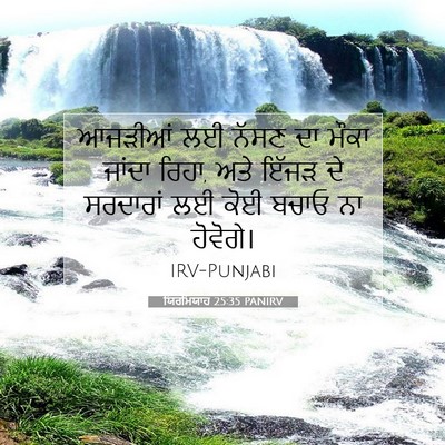 Picture 07 - ਯਿਰਮਿਯਾਹ 25:35 PANIRV - ਆਜੜੀਆਂ ਲਈ ਨੱਸਣ ਦਾ - Bible Verse Picture