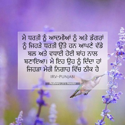 Picture 07 - ਯਿਰਮਿਯਾਹ 27:5 PANIRV - ਮੈ ਧਰਤੀ ਨੂੰ ਆਦਮੀਆਂ - Bible Verse Picture