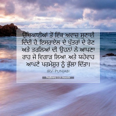 Picture 07 - ਯਿਰਮਿਯਾਹ 3:21 PANIRV - ਉਚਿਆਈਆਂ ਤੋਂ ਇੱਕ - Bible Verse Picture