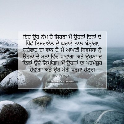 Picture 07 - ਯਿਰਮਿਯਾਹ 31:33 PANIRV - ਇਹ ਉਹ ਨੇਮ ਹੈ ਜਿਹੜਾ - Bible Verse Picture