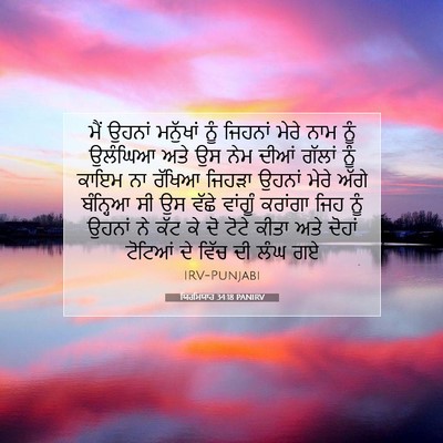 Picture 07 - ਯਿਰਮਿਯਾਹ 34:18 PANIRV - ਮੈਂ ਉਹਨਾਂ ਮਨੁੱਖਾਂ - Bible Verse Picture
