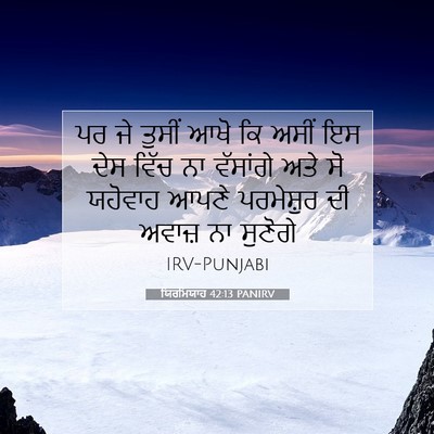 Picture 07 - ਯਿਰਮਿਯਾਹ 42:13 PANIRV - ਪਰ ਜੇ ਤੁਸੀਂ ਆਖੋ ਕਿ - Bible Verse Picture