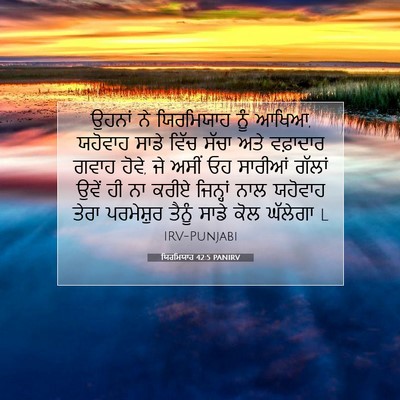 Picture 07 - ਯਿਰਮਿਯਾਹ 42:5 PANIRV - ਉਹਨਾਂ ਨੇ ਯਿਰਮਿਯਾਹ - Bible Verse Picture