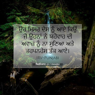 Picture 07 - ਯਿਰਮਿਯਾਹ 43:7 PANIRV - ਉਹ ਮਿਸਰ ਦੇਸ ਨੂੰ ਆਏ - Bible Verse Picture