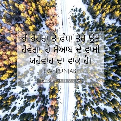 Picture 07 - ਯਿਰਮਿਯਾਹ 48:43 PANIRV - ਭੋਂ, ਭੋਹਰਾ ਤੇ ਫੰਧਾ - Bible Verse Picture