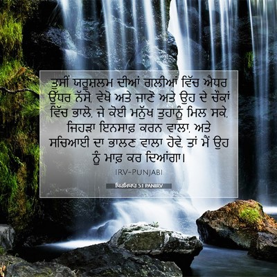 Picture 07 - ਯਿਰਮਿਯਾਹ 5:1 PANIRV - ਤੁਸੀਂ ਯਰੂਸ਼ਲਮ - Bible Verse Picture