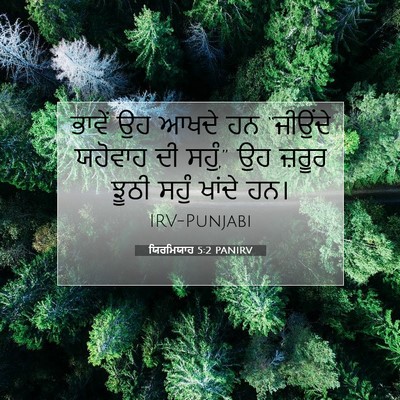 Picture 07 - ਯਿਰਮਿਯਾਹ 5:2 PANIRV - ਭਾਵੇਂ ਉਹ ਆਖਦੇ ਹਨ - Bible Verse Picture