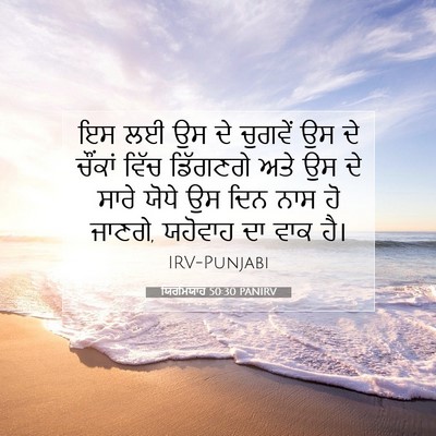 Picture 07 - ਯਿਰਮਿਯਾਹ 50:30 PANIRV - ਇਸ ਲਈ ਉਸ ਦੇ ਚੁਗਵੇਂ - Bible Verse Picture