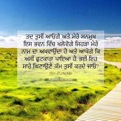 Picture 07 - ਯਿਰਮਿਯਾਹ 7:10 PANIRV - ਤਦ ਤੁਸੀਂ ਆਓਗੇ ਅਤੇ - Bible Verse Picture