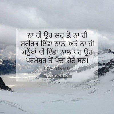 Picture 07 - ਯੂਹੰਨਾ 1:13 PANIRV - ਨਾ ਹੀ ਉਹ ਲਹੂ ਤੋਂ, ਨਾ - Bible Verse Picture